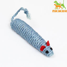 Игрушка сизалевая Длинная мышь, 14,5 см, синяя