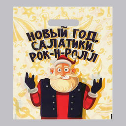 Цена за 20 шт. Пакет подарочный новогодний Салатики и Рок - н - Ролл, полиэтиленовый с вырубной ручкой, 30 х 40 см