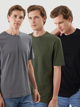 Bisiklet Yaka K?sa Kollu Erkek Ti??rt 3l? Paket