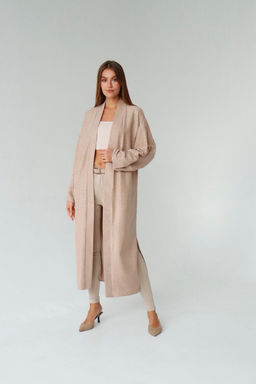 Кимоно длинное бежевое в горох - Martichelli фото 4