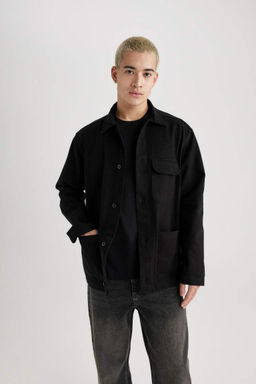 Хлопковая рубашка с длинными рукавами Relax Fit - Defacto фото 4