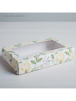 Цена за 10 шт. Кондитерская упаковка, коробка с ламинацией «Flowers», 20×12×4 см