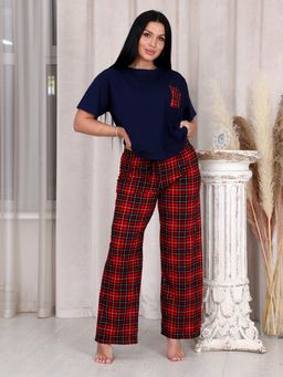 3122 ПИЖАМА (БРЮКИ) (Красная клетка) - А-дина фото 3