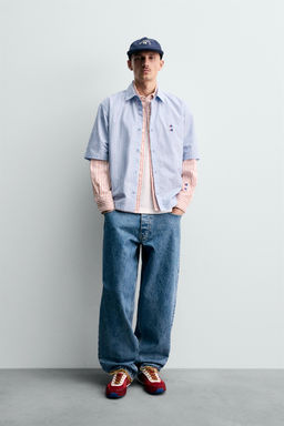 STRIPED SHIRT WITH PATCHES CHAMPION ® X ZARA