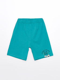 Beli Lastikli Bask?l? Erkek ?ocuk Pijama ?ort