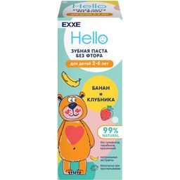EXXE Hello з/паста "Банан и клубника" 50мл (2-6 лет)