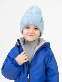 Шапка вязаная голубая Ш-113 (52-54)