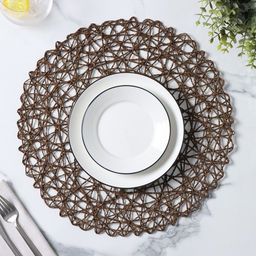 Цена за 12 шт. Салфетка сервировочная на стол Доляна «Одуванчик», d=38 см, коричневая