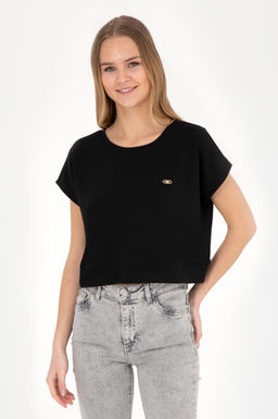 Женская черная футболка с круглым вырезом - U.s. polo assn фото 8