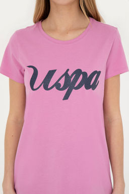 Женская фиолетовая футболка с круглым вырезом - U.s. polo assn фото 21