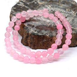 Бусы шарик гр.8мм из кварца розового, 48см