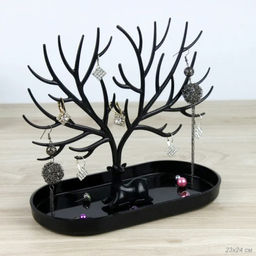 Подставка для украшений 23х24 см с бортиком черная / 125B /уп 100/без коробки - Галеонтрейд фото 2