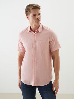 Regular Fit Keten Kar???ml? Erkek G?mlek