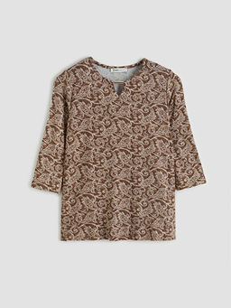 Bisiklet Yaka Desenli Bluz