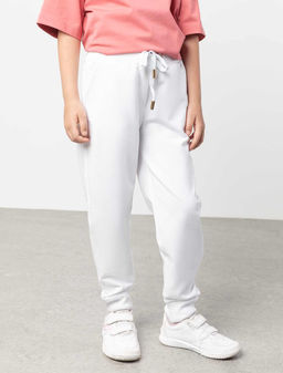 VILATTE / Брюки из премиального футера с золотистой фурнитурой для девочки