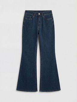 Y?ksek Bel Flare Kad?n Jean Pantolon