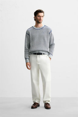 CONTRASTING RIBBED SWEATER - Zara фото 7