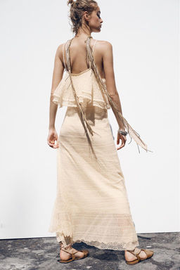 POINTELLE KNIT RUFFLED DRESS - Zara фото 4