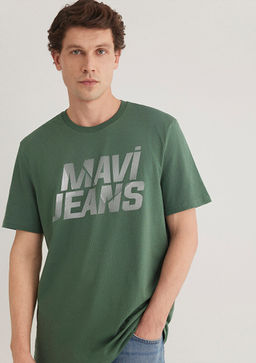 Mavi Jeans Bask?l? Ye?il Ti??rt фото 2