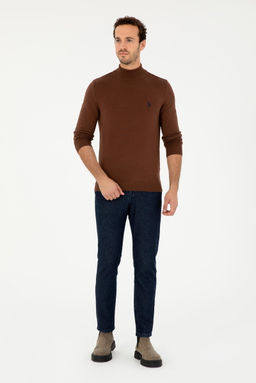 Мужской коричневый базовый свитер Неожиданная скидка в корзине - U.s. polo assn фото 4