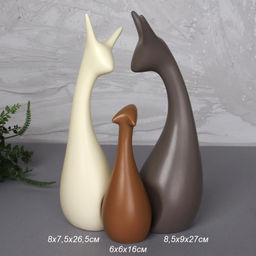 Статуэтка Кошка набор 3 штуки / JIN-01 /уп 30/