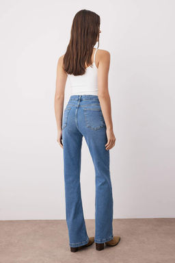 Gri Yuksek Bel Ispanyol Paca Flare Jeans TWOAW26JE00047 - Trendyolmilla фото 10