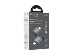 Адаптер Type-C (m) to USB 2.0 (f) "Vixion PRO" (VD-01, GS-00035473) темно-серый