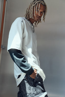 Camiseta con efecto desgastado Oversized Fit - H&m фото 5