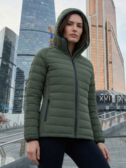 Куртка женская гибридная стёганая с капюшоном с графеновой подкладкой синего цвета 9622_1S - Valianly фото 38