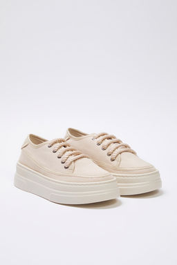 Trendyol Shoes Siyah Kanvas Bagc?kl? Yuksek Taban Kad?n Retro Spor Ayakkab? TAKSS25SN00010 - Trendyolmilla фото 2