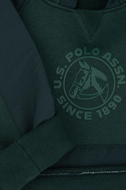 Erkek _ocuk Koyu Ye_il Kap__onlu Sweatshirt - U.s. polo assn фото 3