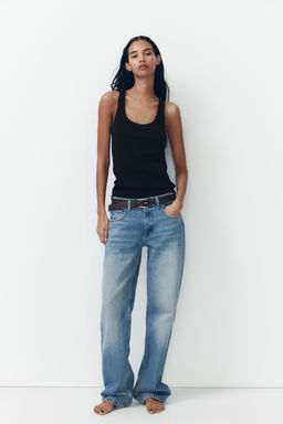 TRF WIDE-LEG MID-RISE FULL LENGTH JEANS - Zara фото 20