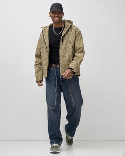 Куртка спортивная мужская весна осень бежевого цвета 25470B