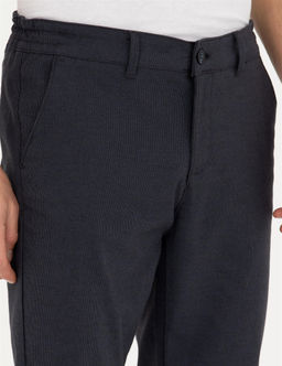 Lacivert Slim Fit Kanvas Pantolon
