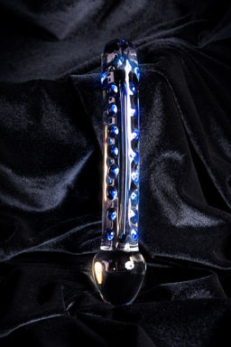 Двусторонний фаллоимитатор Sexus Glass, стекло, прозрачный, 20 см  фото 11