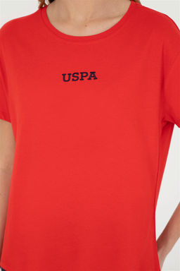 Женская красная футболка с круглым вырезом - U.s. polo assn фото 7