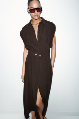 MIDI DRESS WITH BELT - Zara фото 14