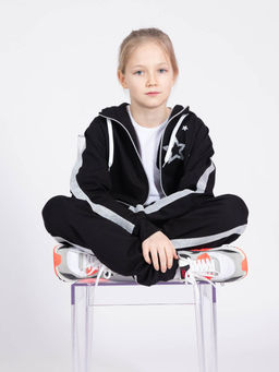 Спортивный костюм К043, черный-серебро от фабрики Спортсоло