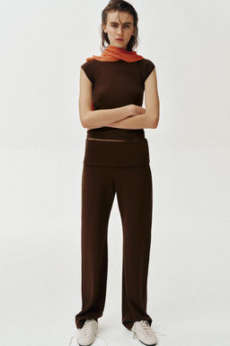 PANTAL?N INTERLOCK EFECTO LAVADO / Marr?n