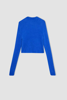 Крутой трикотажный свитер стандартной посадки с полуводолазкой - Defacto фото 8