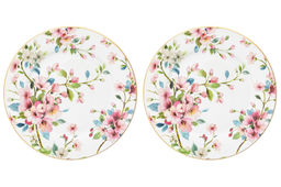 Набор тарелок для десертов 2 пр. 19*19*2 см "Яблоневый цвет на белом" NEW BONE CHINA