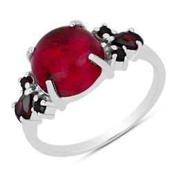 Кольцо, гранат , коралл губчатый, Дума