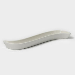 Блюдо для оливок «Серпан», 150 мл, 26×9×3 см, керамика, белое