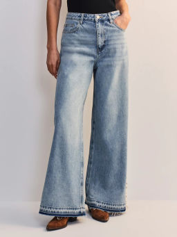 Широкие джинсы с вставками из кружева ZR2605092356-101 / Zarina