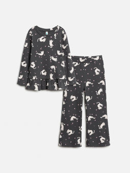 ACOOLA / Комплект детский для девочек ((1)джемпер и (2)брюки) Talita графитовый  фото 3