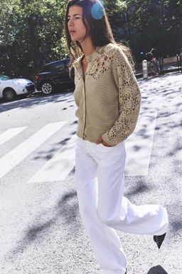 COMBINED CROCHET KNIT CARDIGAN - Zara фото 3