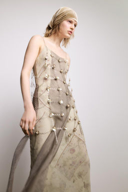 CONTRAST PRINTED DRESS WITH STRAPS - Zara фото 2