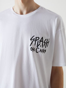 Bisiklet Yaka K?sa Kollu Bask?l? Penye Erkek Ti??rt