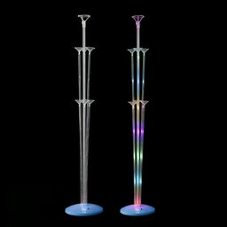 Подставка для шаров светящаяся "Веселье" (основа, 7 палочек с держателями) 67*35*55 см, прозрачный