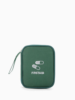 Косметичка-аптечка дорожная на молнии, с ручкой, Firstaid, зелёная